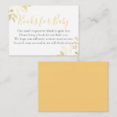 Aanvraag voor Baby shower met gele en goudvulling Informatiekaartje (Voorkant / Achterkant)