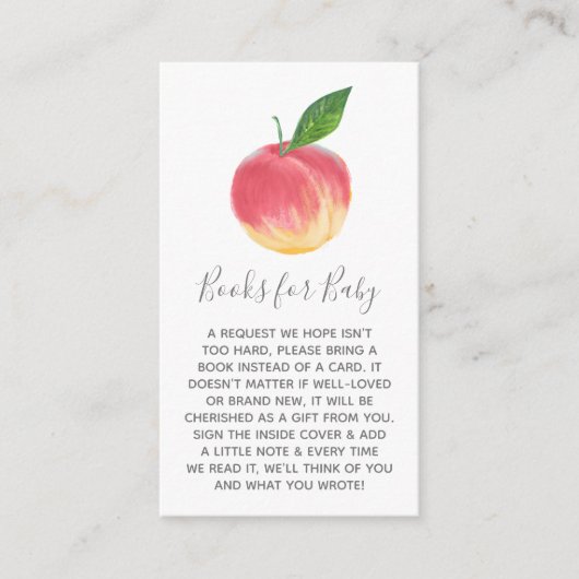 Aanvraag voor Baby shower met klein peach Informatiekaartje (Voorkant)