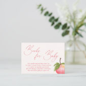 Aanvraag voor Baby shower met klein peach Informatiekaartje (Staand voorkant)
