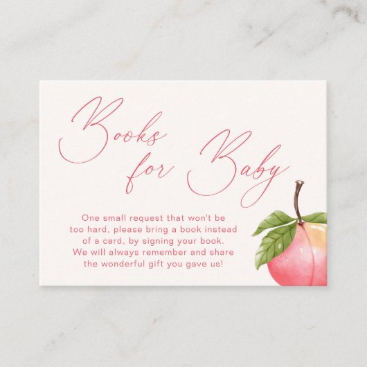 Aanvraag voor Baby shower met klein peach Informatiekaartje (Voorkant)