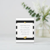 Aanvraag voor Baby shower met zwarte en witte stre Informatiekaartje (Staand voorkant)