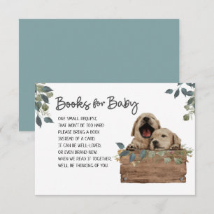 Aanvraag voor Baby shower-tweelingboek Dog Informatiekaartje