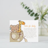 Aanvraag voor Baby shower van babydierentransport Uitnodiging Briefkaart (Staand voorkant)