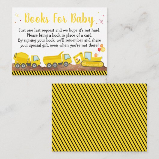 Aanvraag voor Baby shower van handboek voor constr Informatiekaartje (Voorkant / Achterkant)