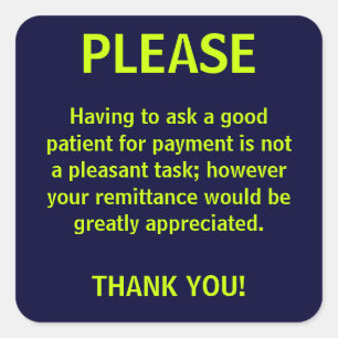 Aanvraag voor betalings- en bankrekeningstickers vierkante sticker