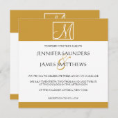Aanvraag voor een aangepast goudmonogram bruiloft kaart (Voorkant / Achterkant)