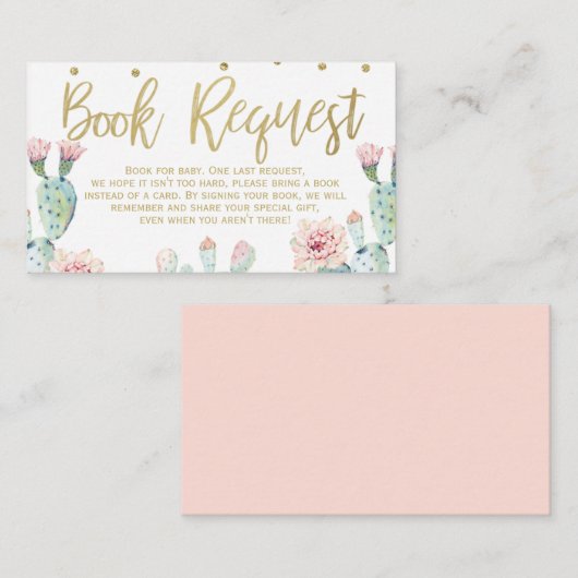 Aanvraag voor Fiesta Gold Calligraphy Book Invoege Informatiekaartje (Voorkant / Achterkant)