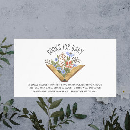 Aanvraag voor Floral Book Baby shower Book Plaatskaartje
