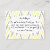 Aanvraag voor geel en grijs Baby shower Informatiekaartje (Achterkant)