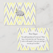 Aanvraag voor geel en grijs Baby shower Informatiekaartje (Voorkant / Achterkant)
