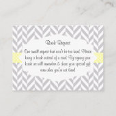 Aanvraag voor geel en grijs Baby shower Informatiekaartje (Achterkant)