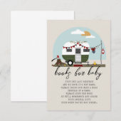 Aanvraag voor Groen Camper Lumberjack Baby shower  Informatiekaartje (Voorkant / Achterkant)