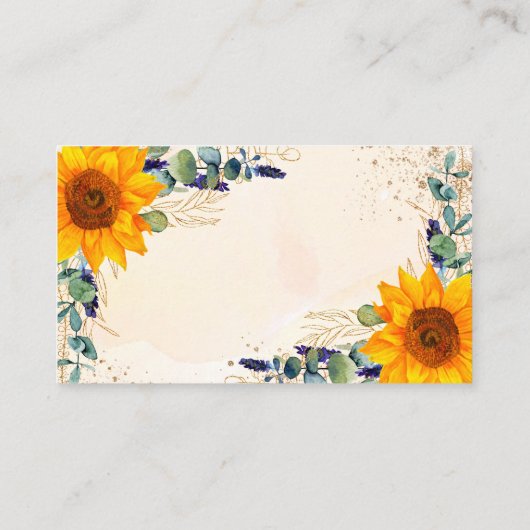 Aanvraag voor het baby shower van zonnebloempitten informatiekaartje (Achterkant)