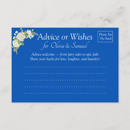 Aanvraag voor Huwelijkshints - Advieskaart (Voorkant)