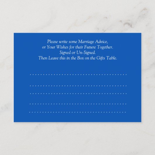 Aanvraag voor Huwelijkshints - Advieskaart (Achterkant)