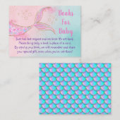 Aanvraag voor Mermaid Pink Gold Baby shower Book Informatiekaartje (Voorkant / Achterkant)