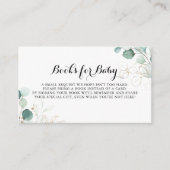 Aanvraag voor Rustige Gold Floral Baby shower Book Informatiekaartje (Voorkant)