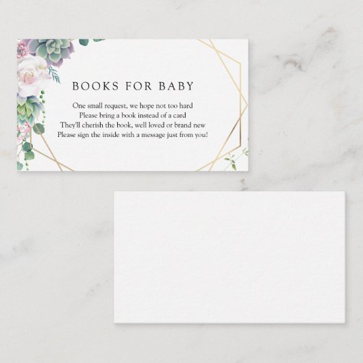 Aanvraag voor Succulent Gold Lijst Book Informatiekaartje (Voorkant / Achterkant)