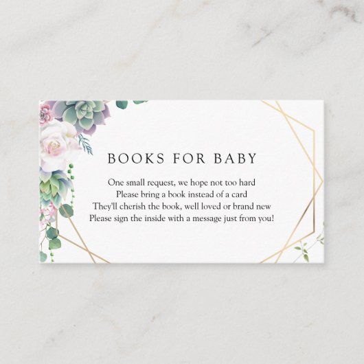 Aanvraag voor Succulent Gold Lijst Book Informatiekaartje (Voorkant)