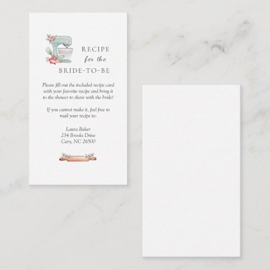 Aanvraag voor Vrijgezellenfeest met Cake Mixer Informatiekaartje (Voorkant / Achterkant)