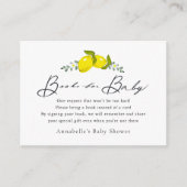 Aanvraag voor witboek Baby shower in het script va Informatiekaartje (Voorkant)