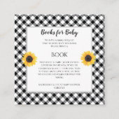 Aanvraag voor zonnebloemen Baby shower Book Informatiekaartje (Voorkant)