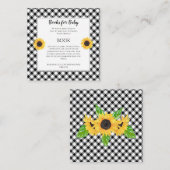 Aanvraag voor zonnebloemen Baby shower Book Informatiekaartje (Voorkant / Achterkant)
