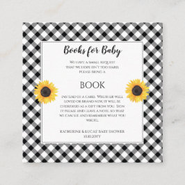 Aanvraag voor zonnebloemen Baby shower Book Informatiekaartje