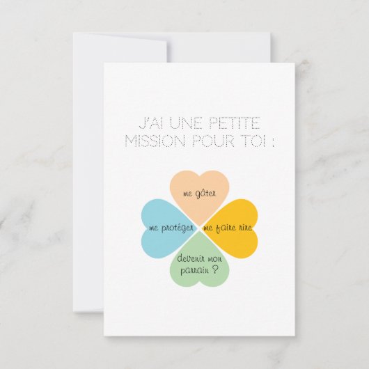 Aanvraagkaart van Parrain/Marraine-Trèpanels Bedankkaart (Voorkant)