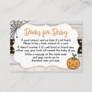 Aanvraagkaart voor Baby shower met halloween-thema Informatiekaartje