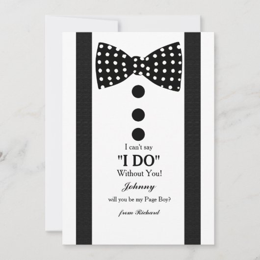 Aanvraagkaart voor Page Boy Kaart (Voorkant)