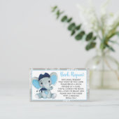 Aanvraagkaartje voor Navy Blue Elephant book Informatiekaartje (Staand voorkant)