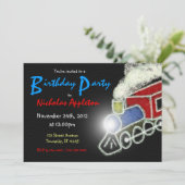 Aanvragen van de verjaardagsfeestdag voor motortre kaart (Staand voorkant)