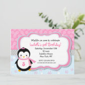 Aanvragen van Pinguïn Winter - Aangepaste verjaard Kaart (Staand voorkant)