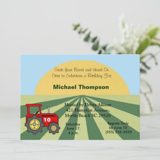 Aanvragen van Tractor Birthday Kaart (Staand voorkant)