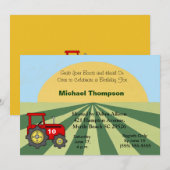 Aanvragen van Tractor Birthday Kaart (Voorkant / Achterkant)