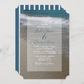 Aanvragen van zeestralen en zand bruiloft kaart (Voorkant / Achterkant)