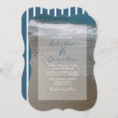 Aanvragen van zeestralen en zand bruiloft kaart (Voorkant / Achterkant)