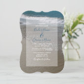 Aanvragen van zeestralen en zand bruiloft kaart (Staand voorkant)