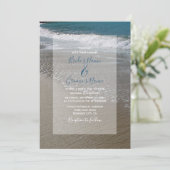 Aanvragen van zeestralen en zand bruiloft kaart (Staand voorkant)