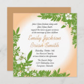 Aanvragen voor beige witte hibiscus bruiloft kaart (Voorkant / Achterkant)