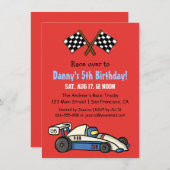 Aanvragen voor Kinder loopbaanauto van Cute Birthd Kaart (Voorkant / Achterkant)