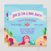 Aanvragen voor Mermaid Pool Party - Aangepaste ver Kaart (Voorkant / Achterkant)