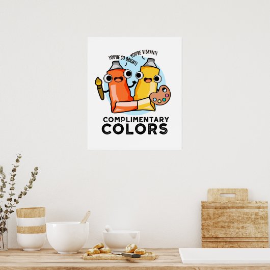 Aanvullende kleuren Funny Paint Pun Poster (Keuken)