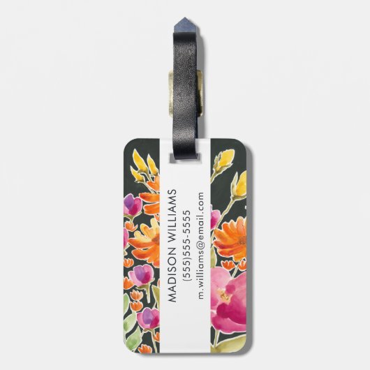 Aanvulling bij het verzamelen - Roze en Oranje blo Bagagelabel (Achterkant verticaal)