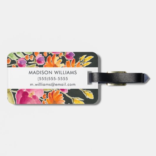 Aanvulling bij het verzamelen - Roze en Oranje blo Bagagelabel (Achterkant horizontaal)