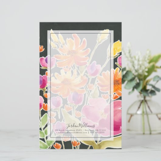 Aanvulling bij het verzamelen - Roze en Oranje blo Briefpapier (Staand voorkant)