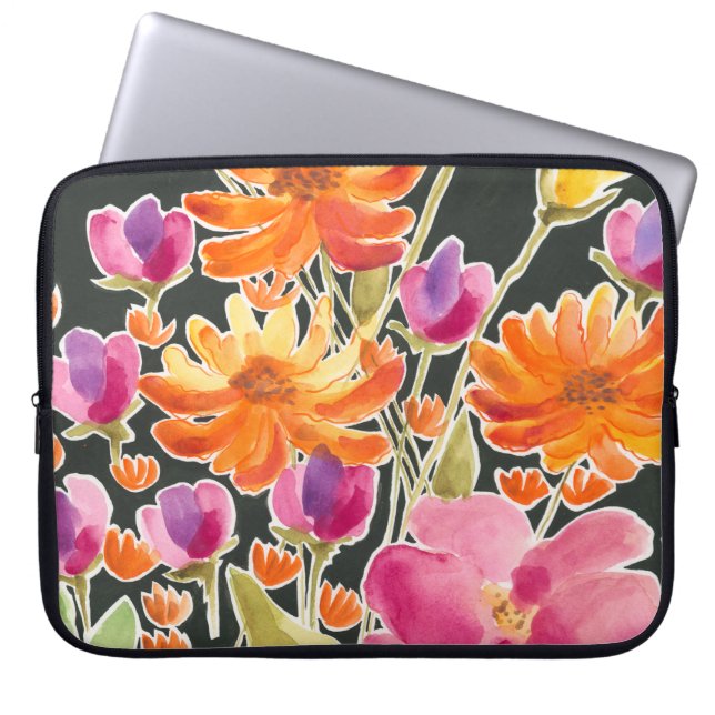 Aanvulling bij het verzamelen - Roze en Oranje blo Laptop Sleeve (Voorkant)