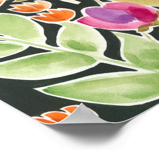 Aanvulling bij het verzamelen - Roze en Oranje blo Poster (Hoek)