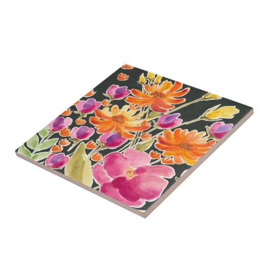 Aanvulling bij het verzamelen - Roze en Oranje blo Tegeltje (Zijkant)